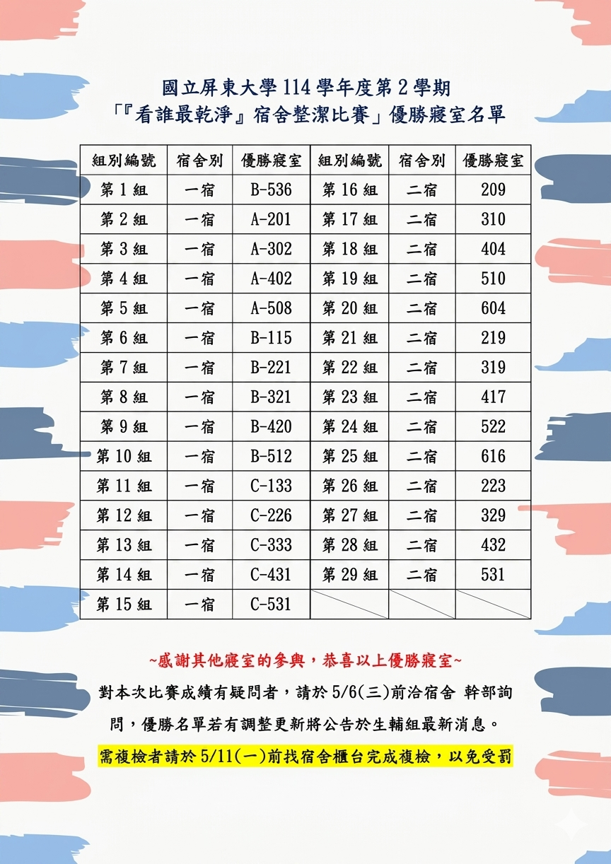 114-2整潔比賽獲獎公告圖片